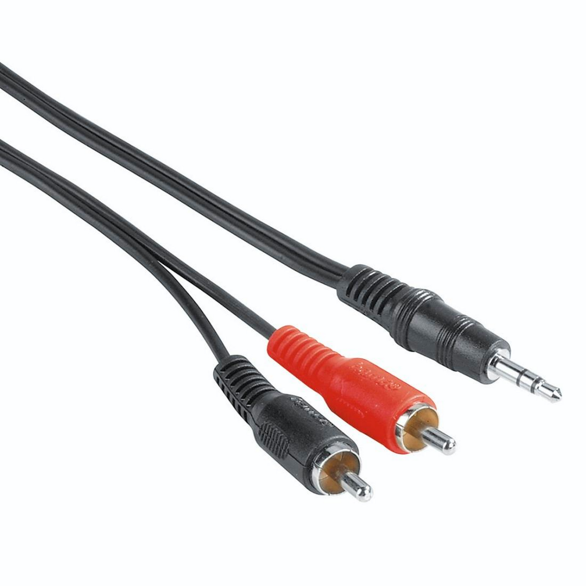 Audio-Kabel schwarz 3,5 mm Klinkenstecker mit 2 Cinch-Stecker, 2 m + product picture