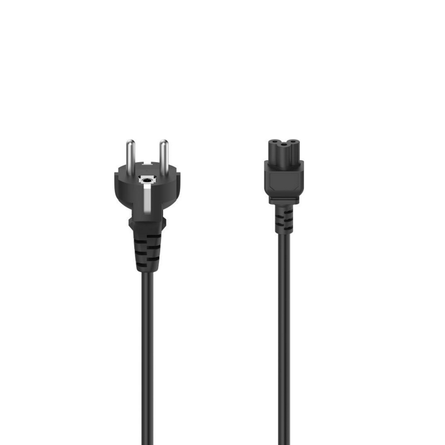 Bild von Netzkabel schwarz Schuko-Stecker mit 3-poliger Kupplung 2,5 m