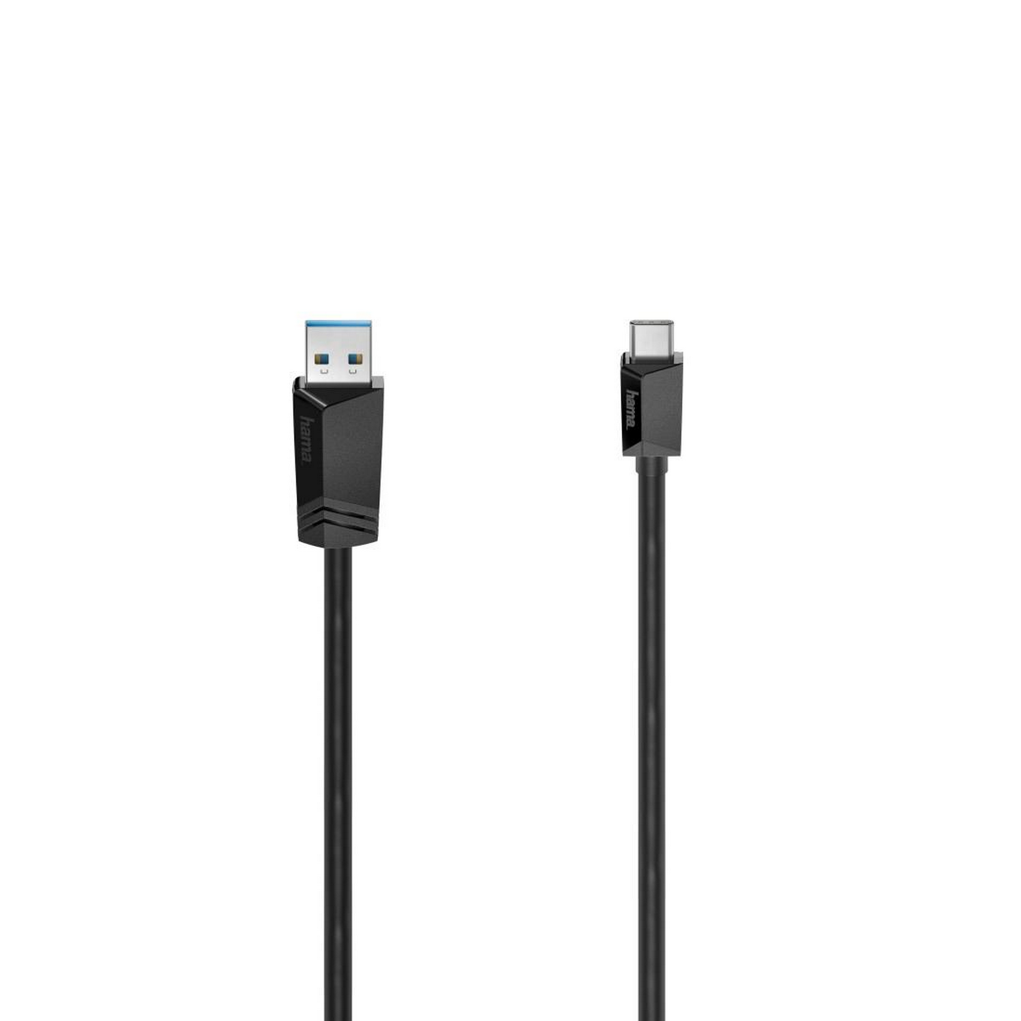 USB-C-Datenkabel mit USB-A-Stecker, USB 3.2 Gen1 schwarz 0,75 m + product picture