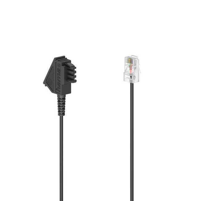 Bild von DSL-Box-Kabel schwarz TAE-F-Stecker mit Modular-Stecker 8p2c, 3 m