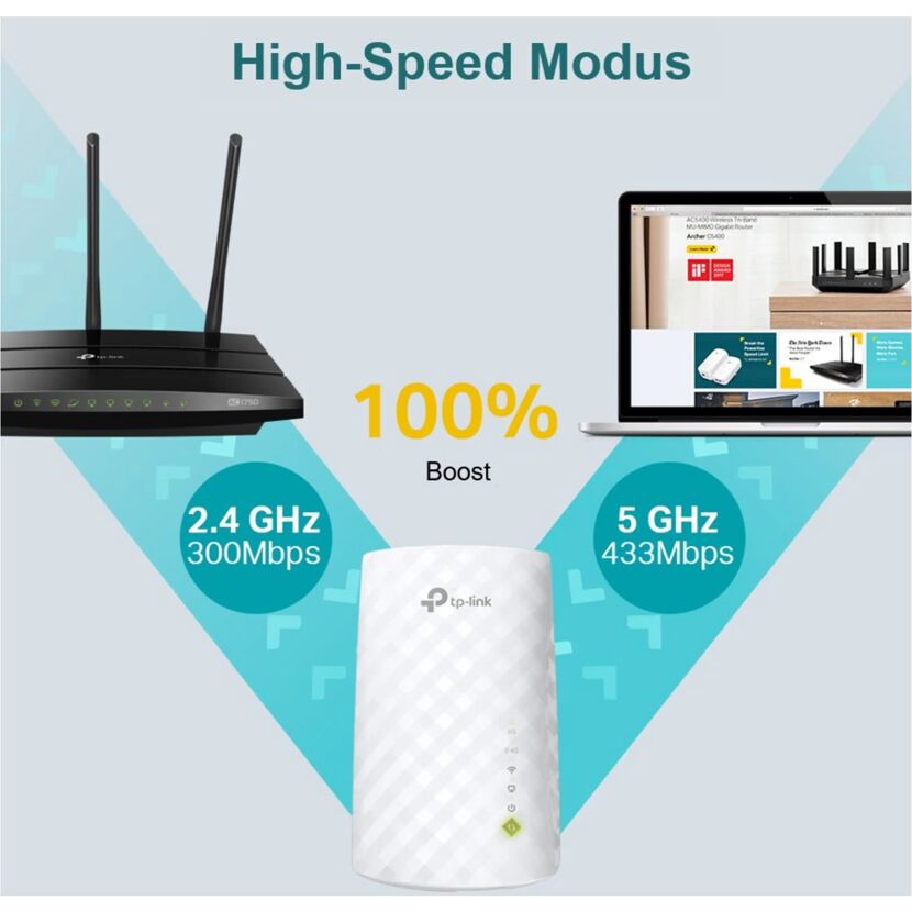 Dualband-WLAN-Repeater 'RW220 AC750' 750Mbit/s 2.4 GHz, 5 GHz