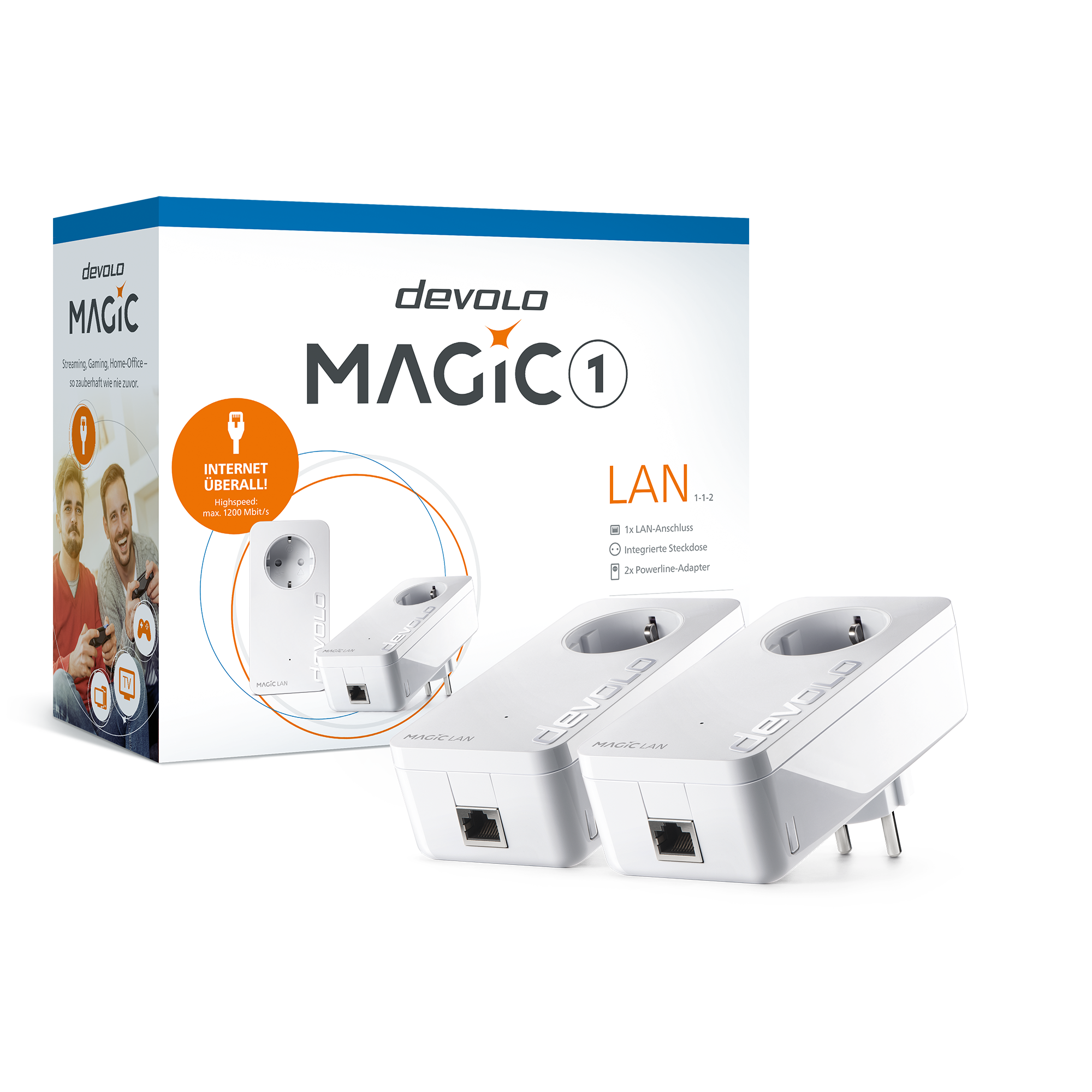 Powerline-Adapter Starter-Kit 'Magic 1 LAN 1-1' dLan 400 m 1200 Mbit/s + product picture