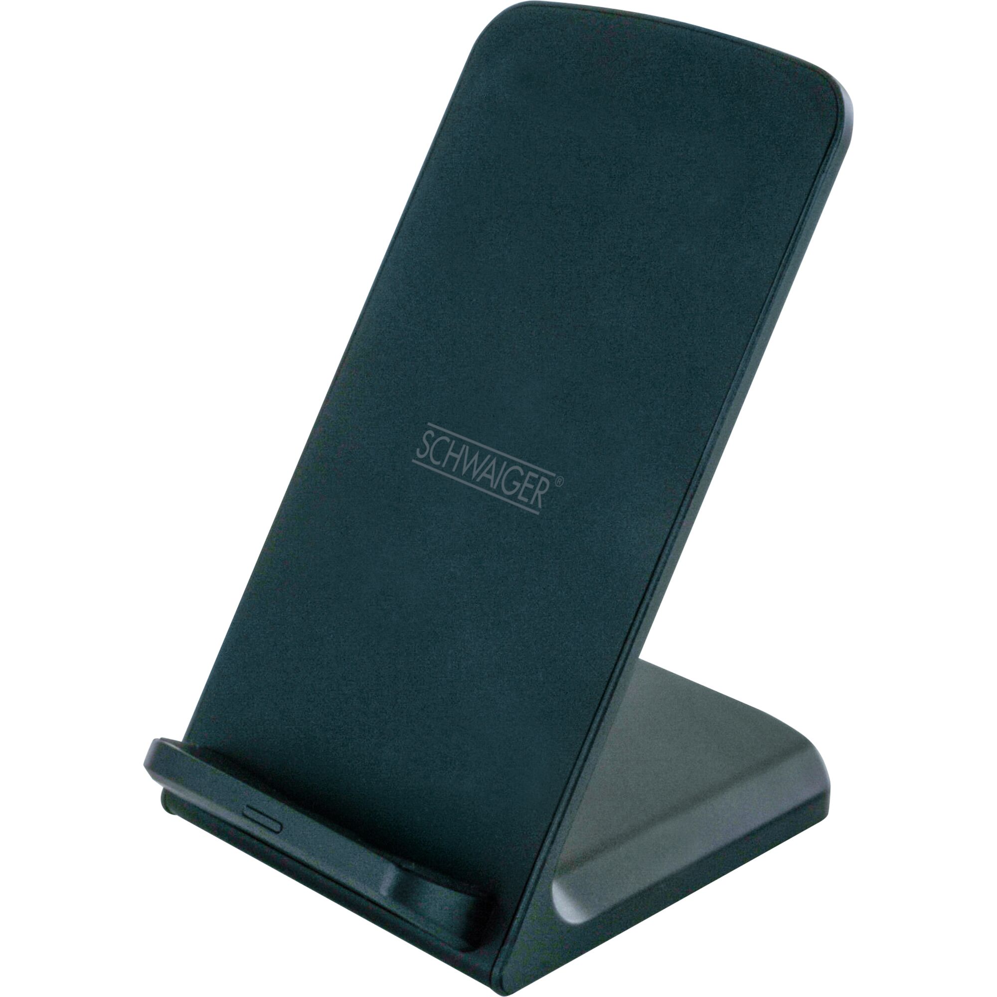 Schwarzer QI Wireless Ladeständer von Schwaiger