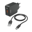 Verkleinertes Bild von Schnellladegerät schwarz mit Ladekabel USB-C, Qualcomm 19,5 W