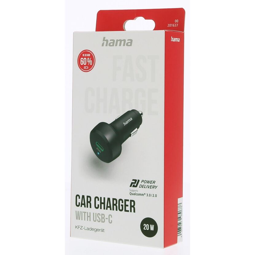 KFZ-Ladegerät von Hama mit USB-C Anschluss.