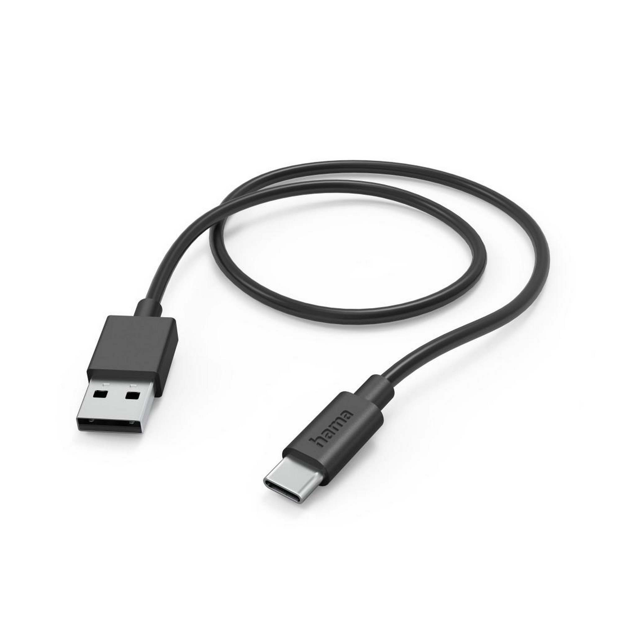 Ladekabel schwarz USB-A mit USB-C 1 m + product picture