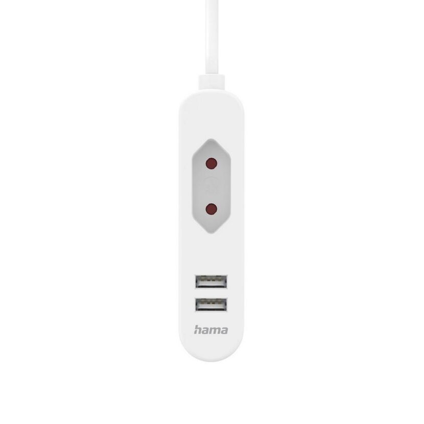 Weißes Hama Ladegerät mit zwei USB-Anschlüssen und Eurostecker