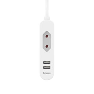 USB-Netzteil weiß Eurobuchse, 2 USB-A 1,9 m Kabel