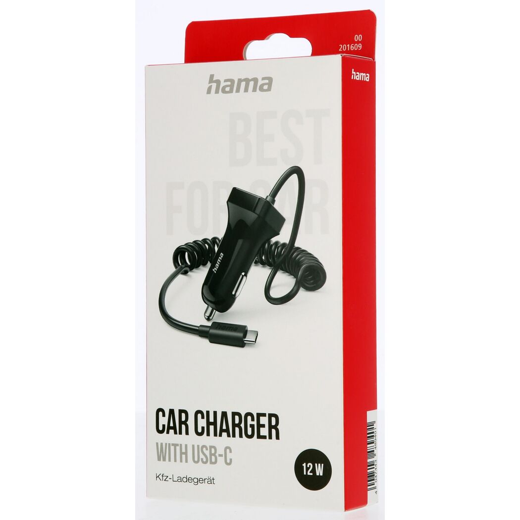 KFZ-Ladegerät Hama 12W mit USB-C-Anschluss
