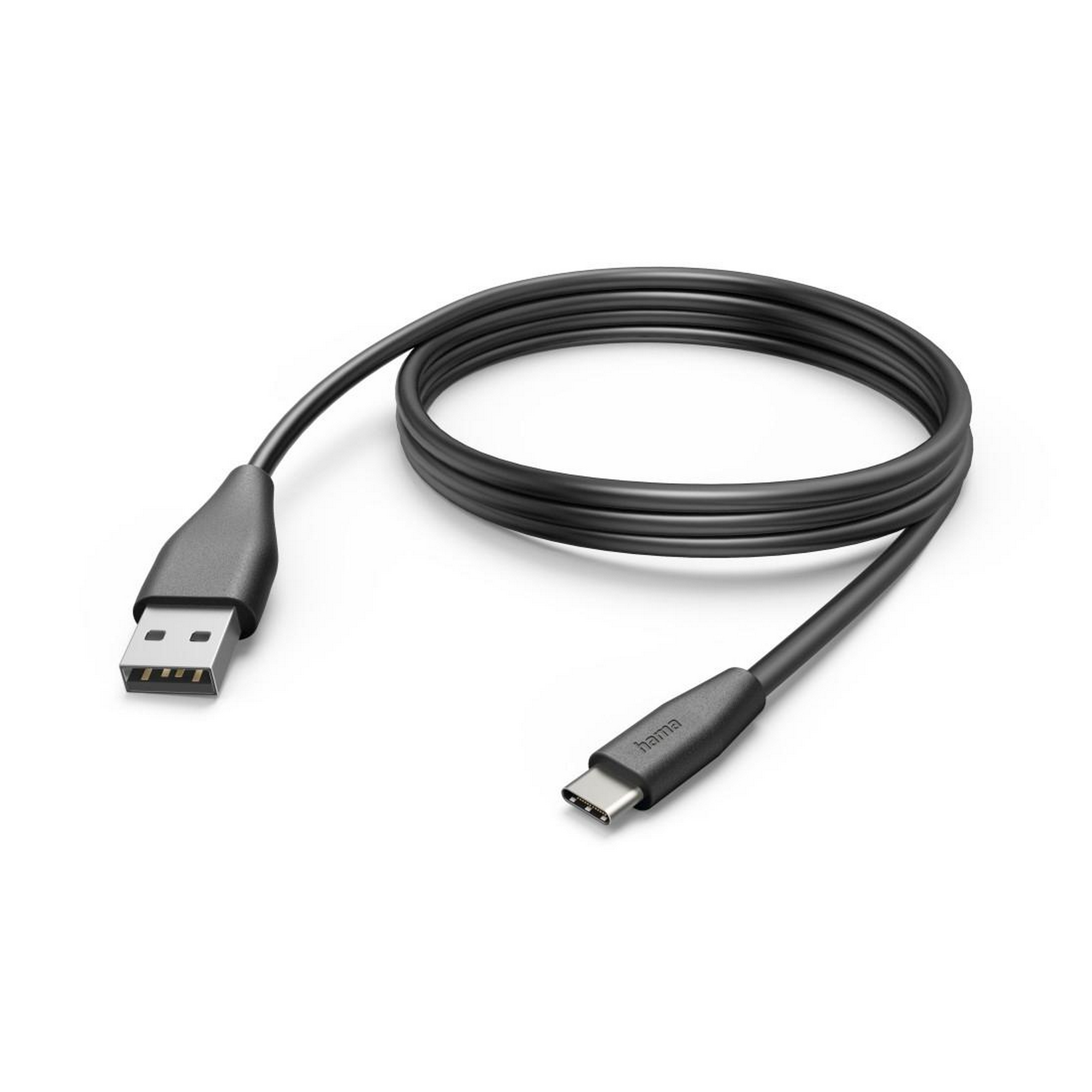 Ladekabel schwarz USB-C mit USB-A 3 m + product picture