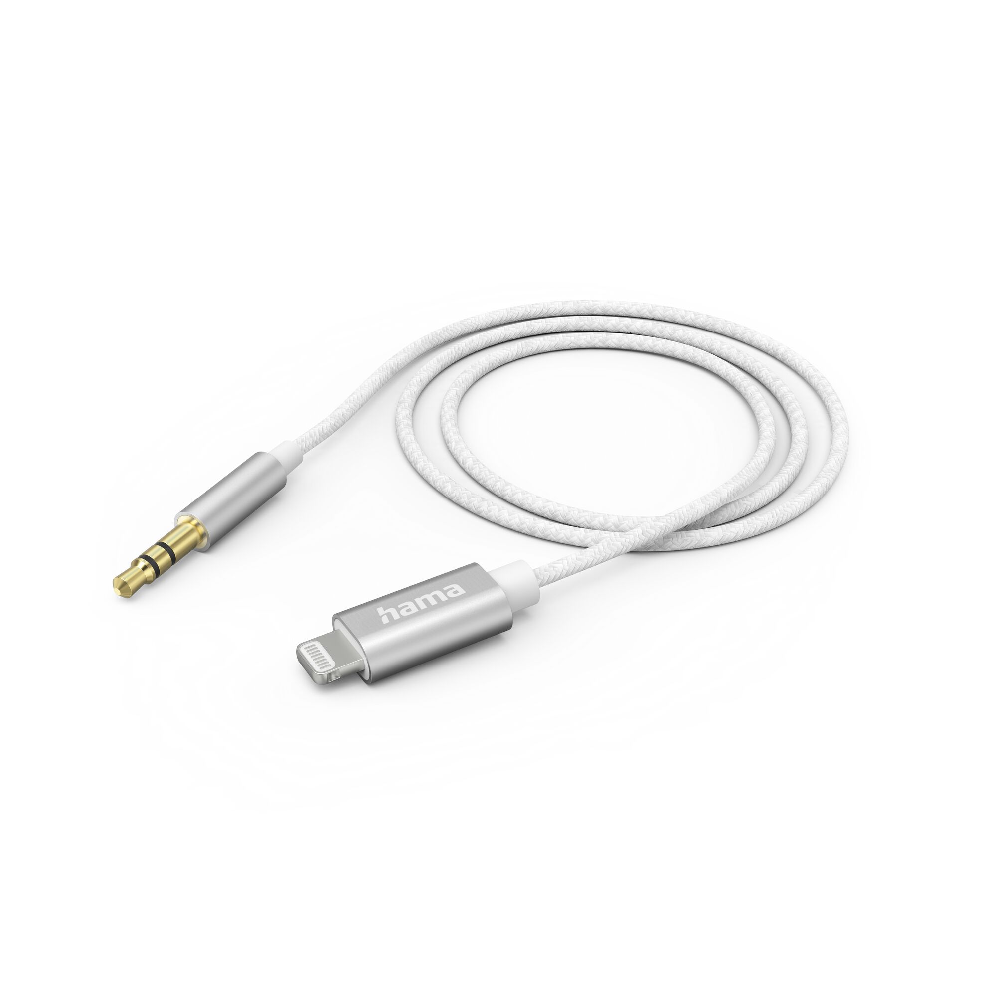 Hama Aux-Kabel Lightning Klinke weiß