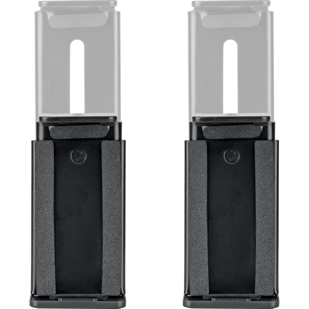 Zwei schwarze Soundbar Wandhalterungen