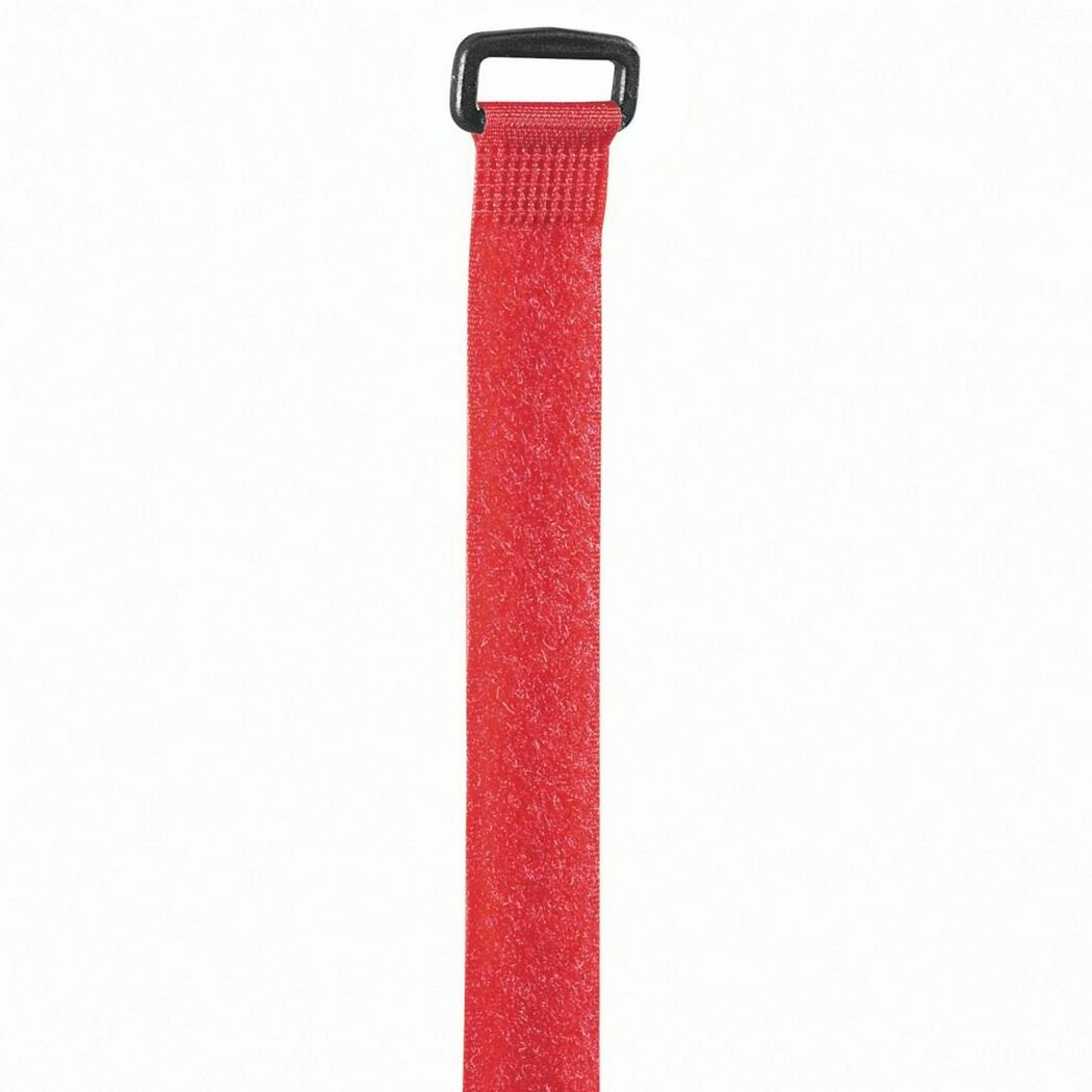 Roter Kabelbinder mit Klettverschluss