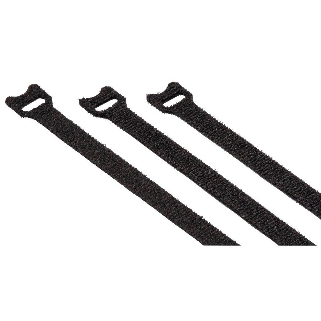 Drei schwarze Klettbänder