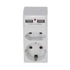Steckdosenadapter weiß mit 2 USB-Ports 2-fach