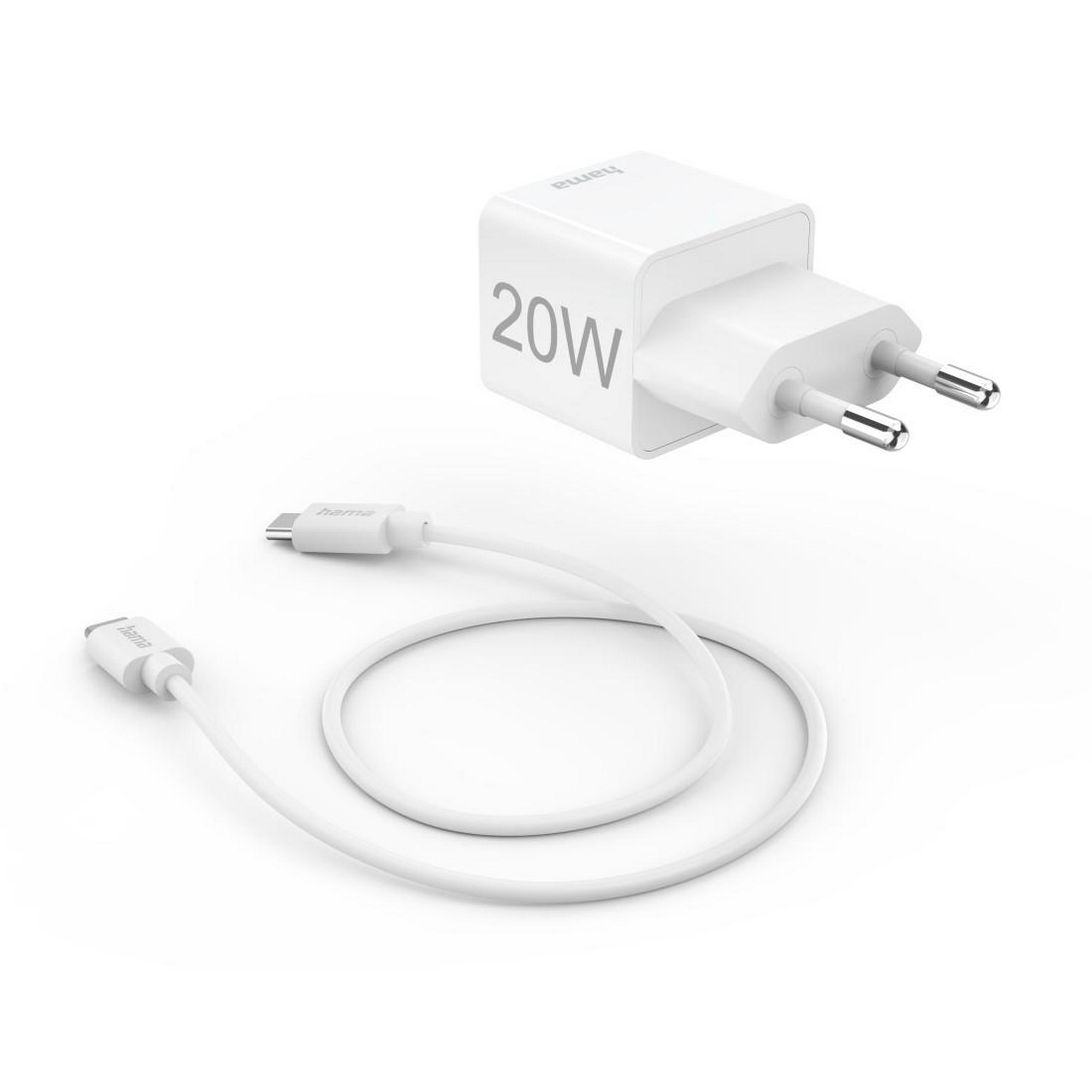 Schnellladegerät PD weiß mit Ladekabel USB-C 20 W + product picture