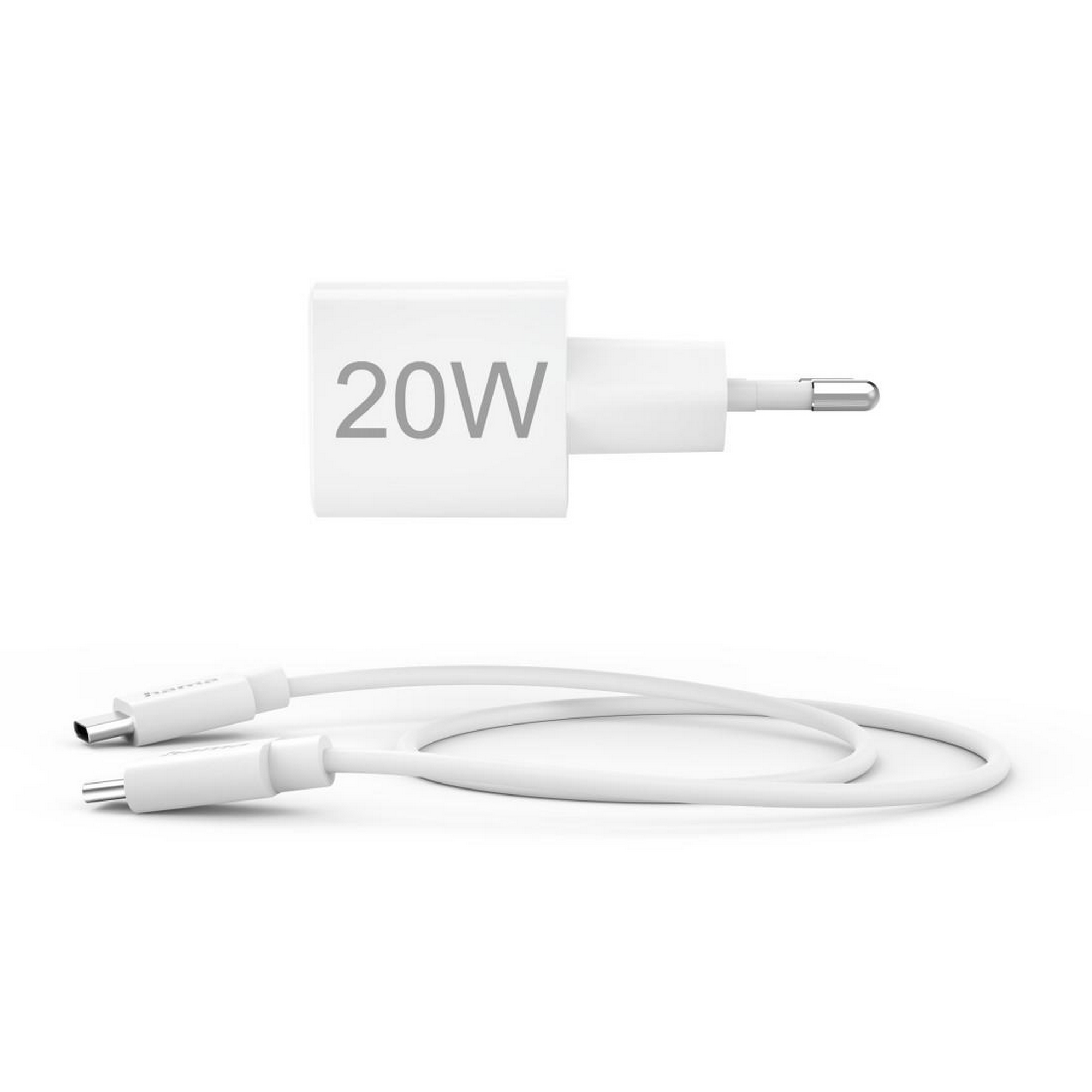 Schnellladegerät PD weiß mit Ladekabel USB-C 20 W + product picture