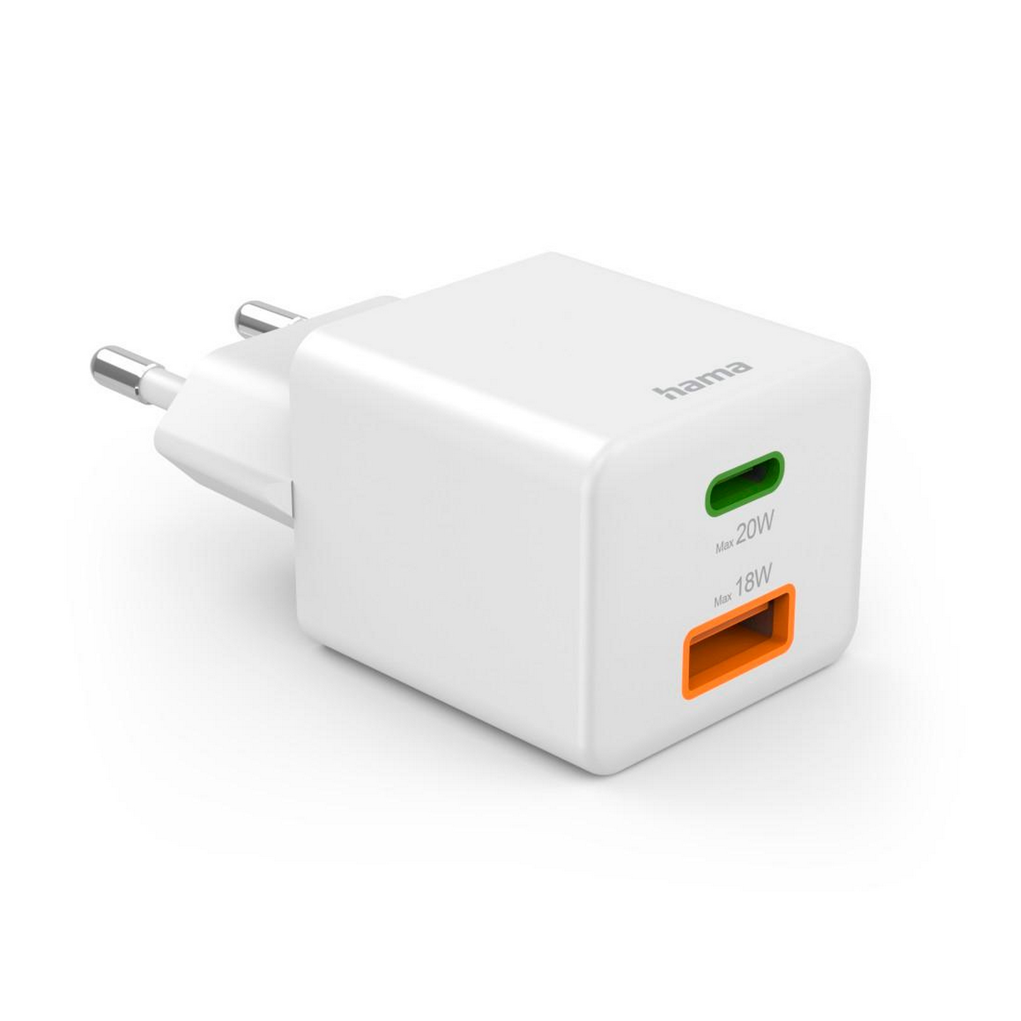 Schnellladegerät PD weiß 20 W, USB-C PD/USB-A QC + product picture