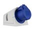 Blaue Camping-Wandsteckdose