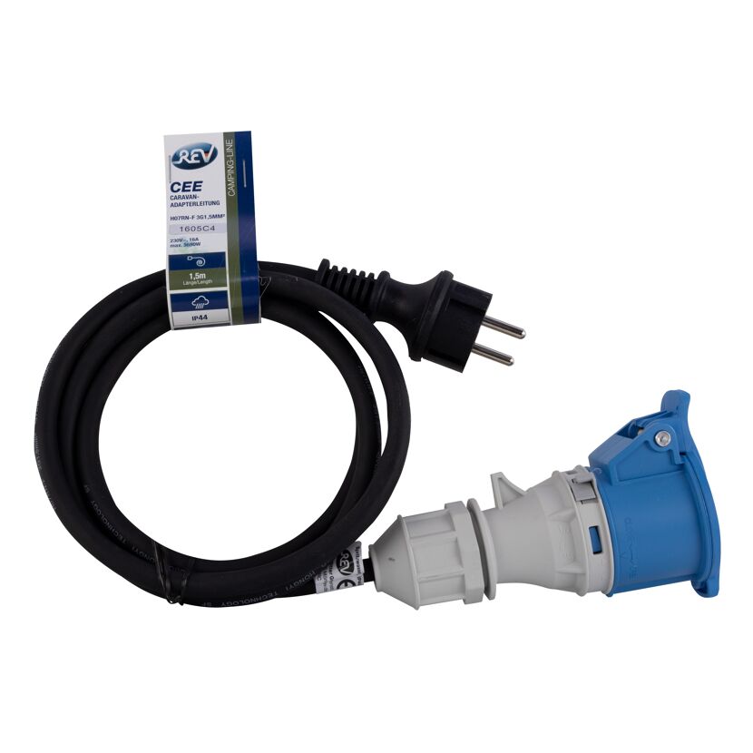 Schwarzes CEE-Adapterkabel