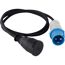 Schwarzes Caravan-Adapterkabel mit blauem Stecker