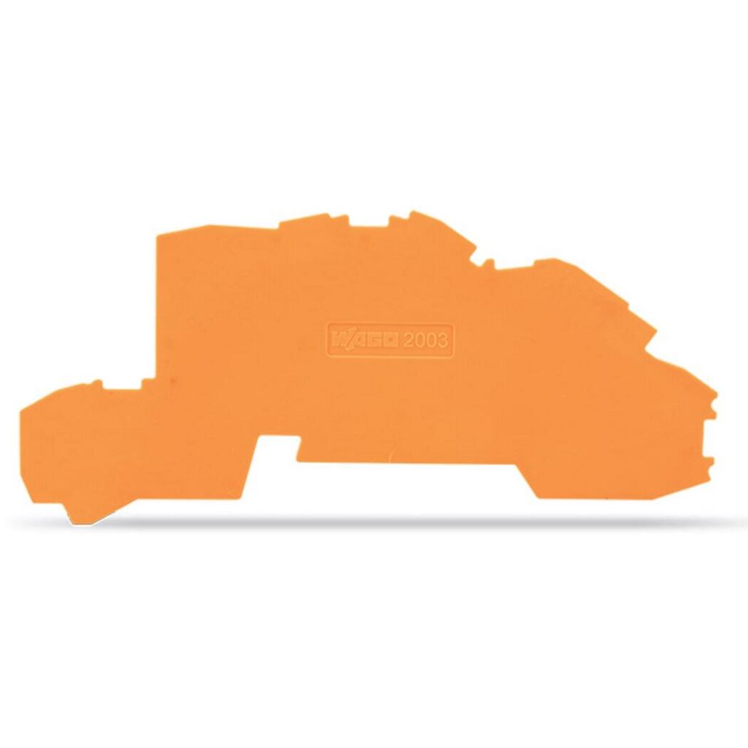Orangefarbene WAGO Endplatte