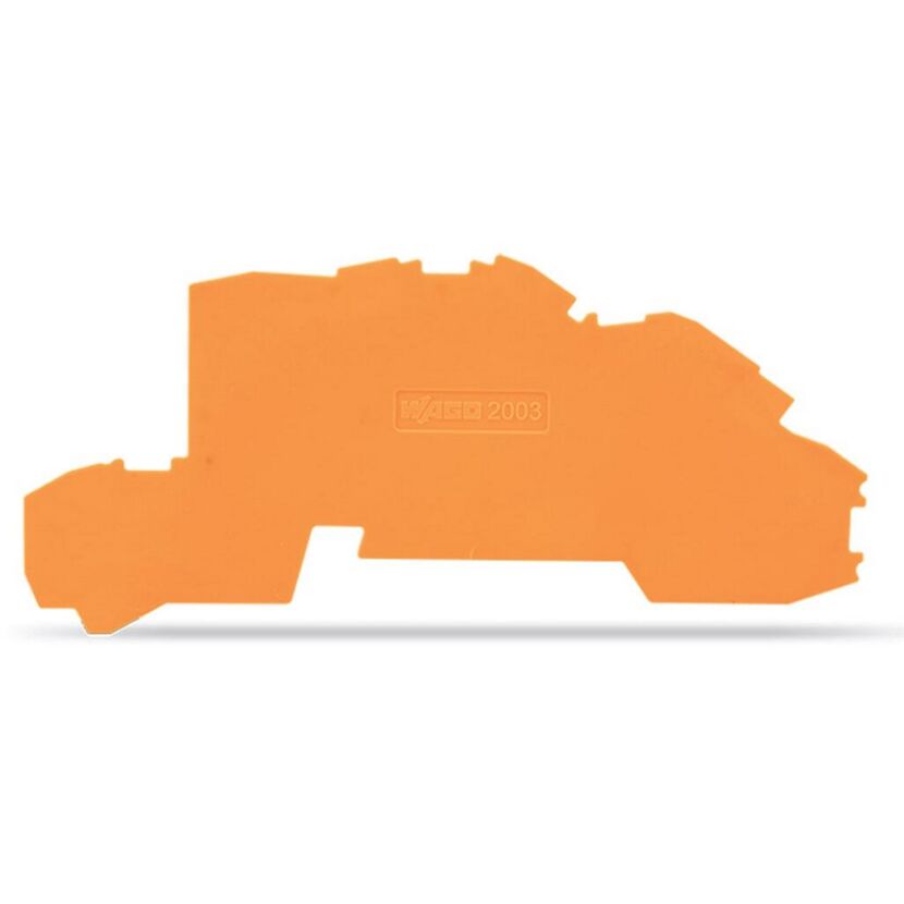 Orangefarbene WAGO Endplatte
