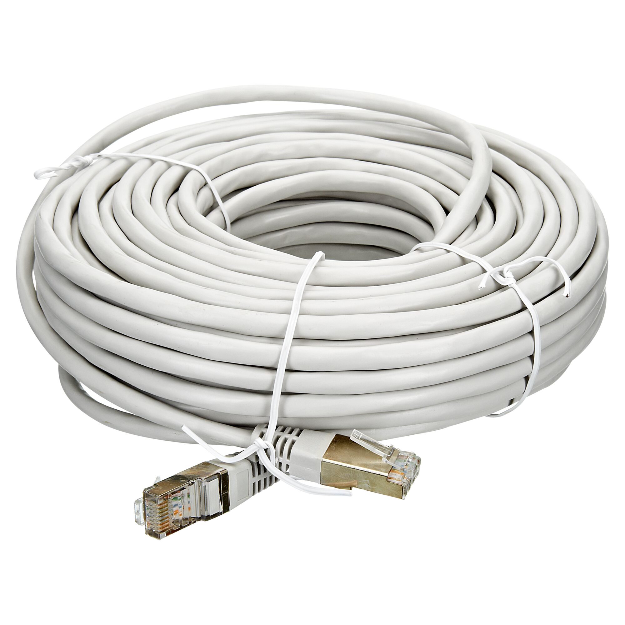 Aufgerolltes graues Netzwerkkabel