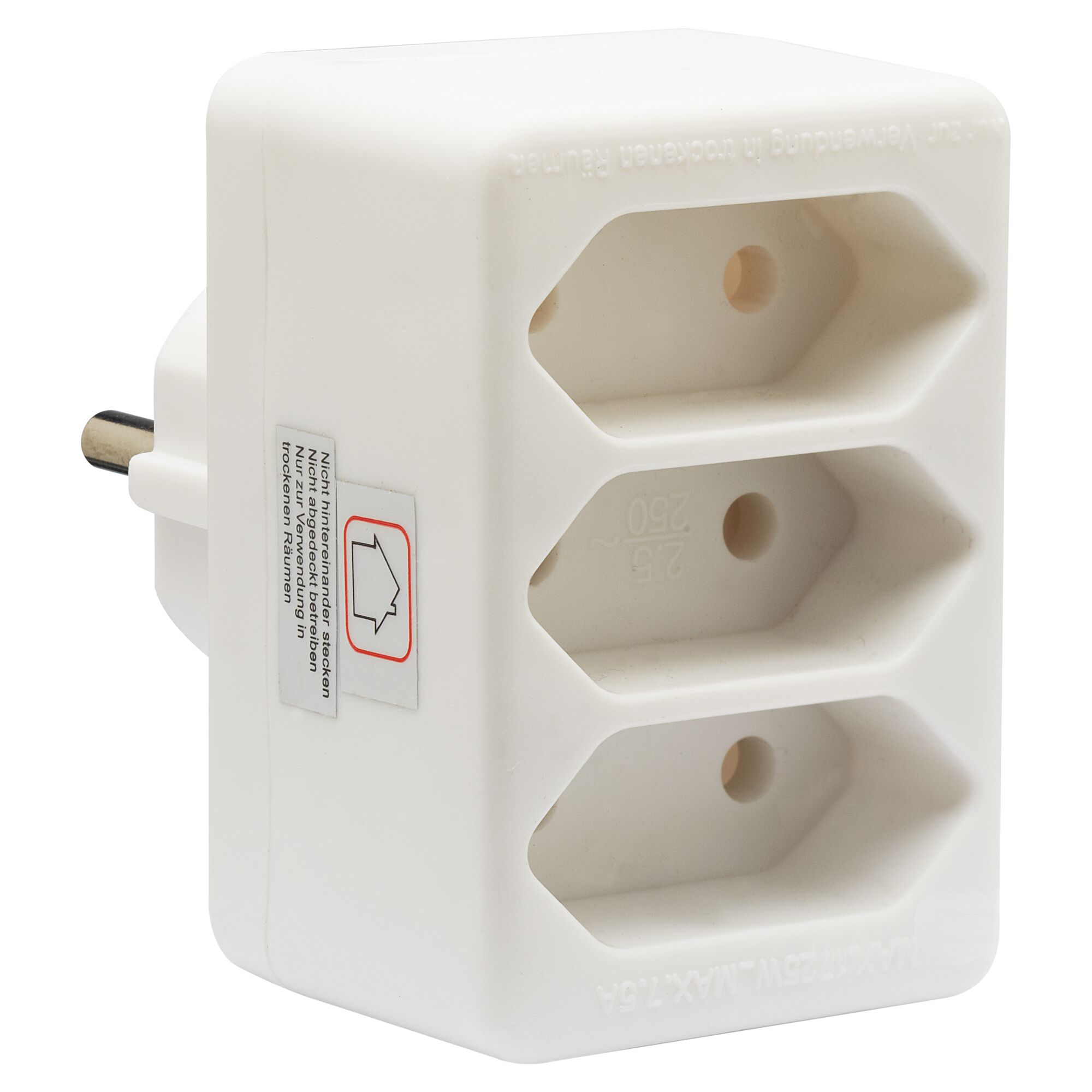 Dreifachstecker weiß