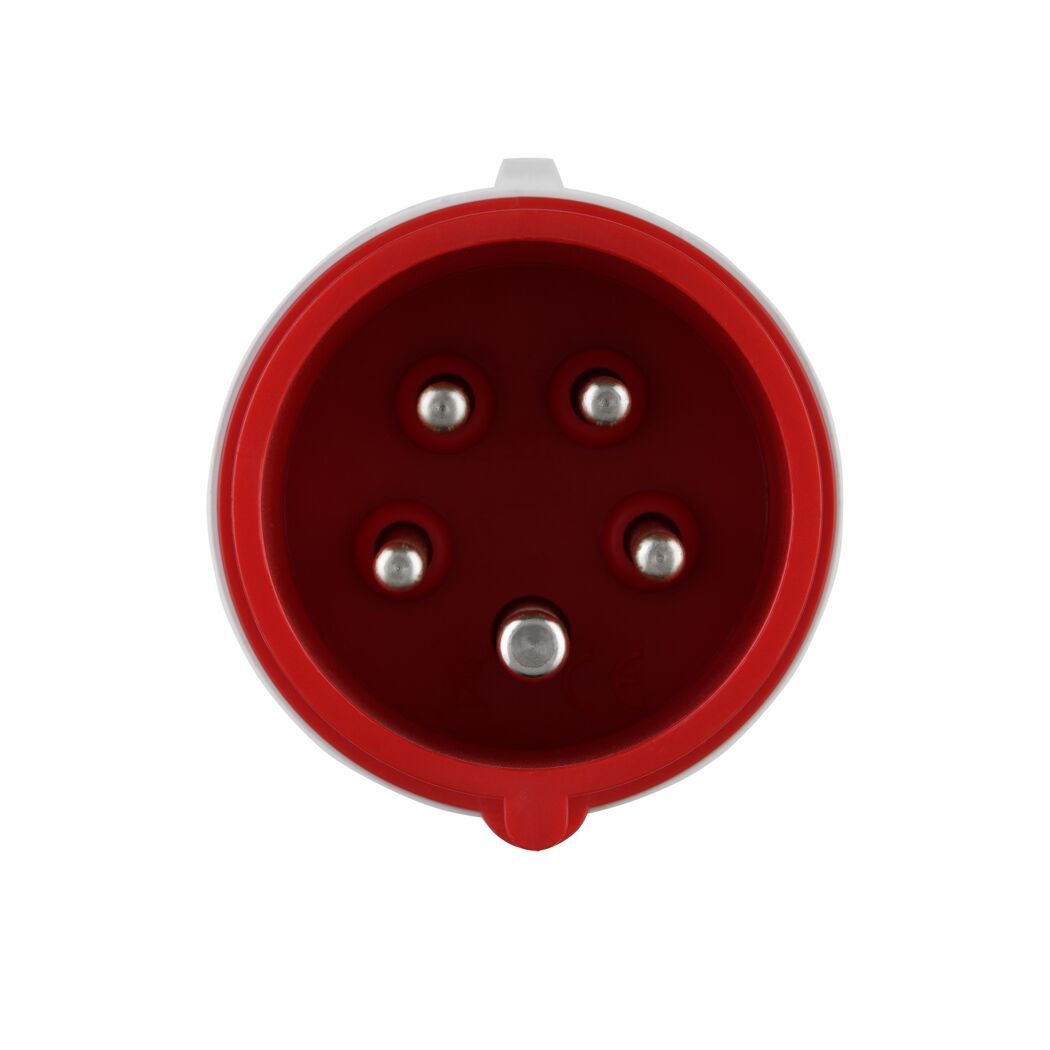 Roter CEE-Stecker mit 5 Polen