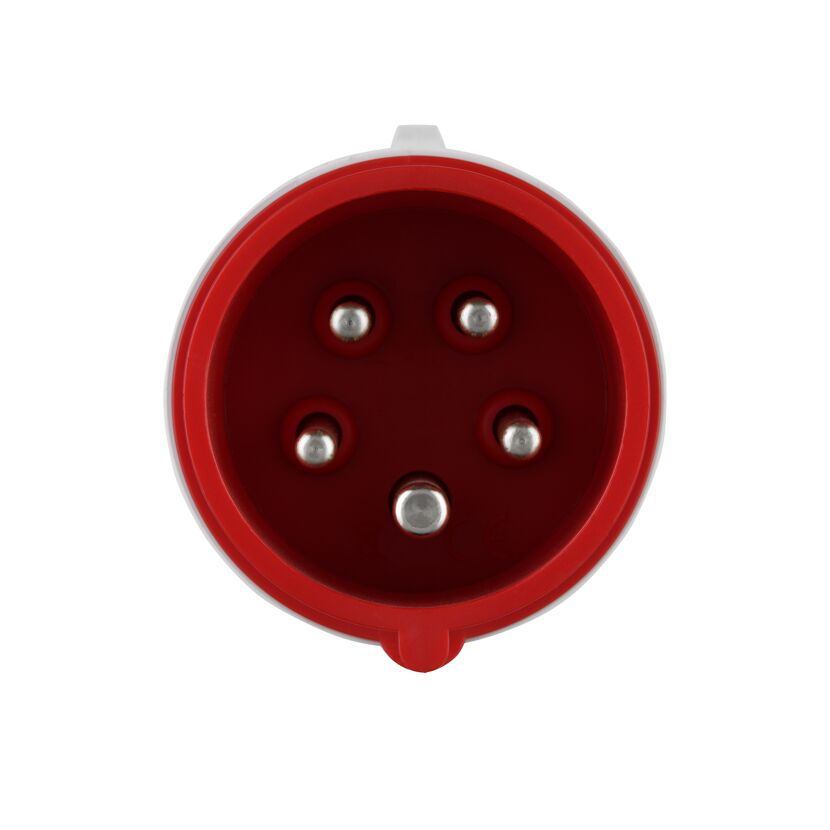 Roter CEE-Stecker mit 5 Polen