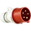 Roter CEE-Stecker mit fünf Stiften