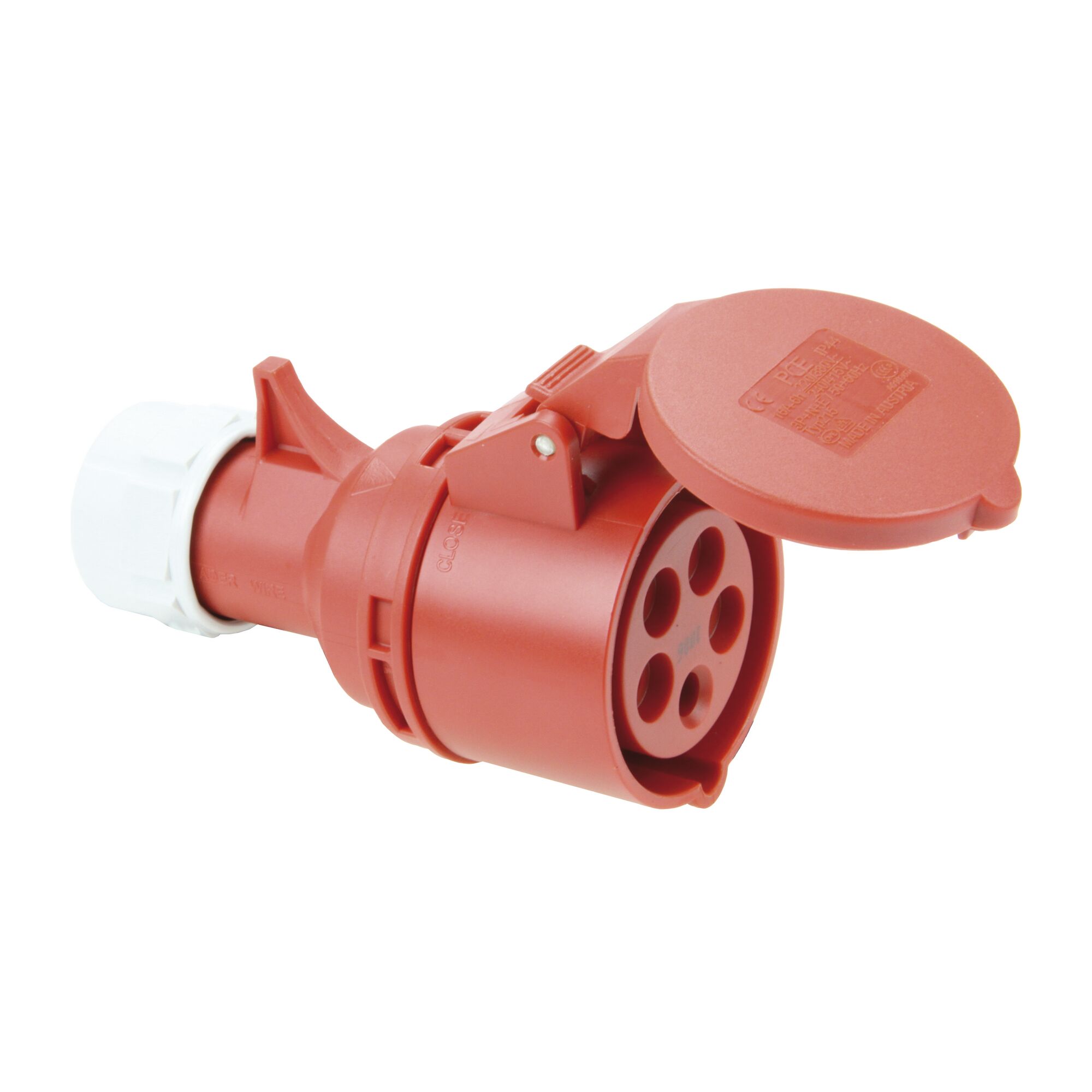 Rote CEE-Kupplung 5-polig 32A