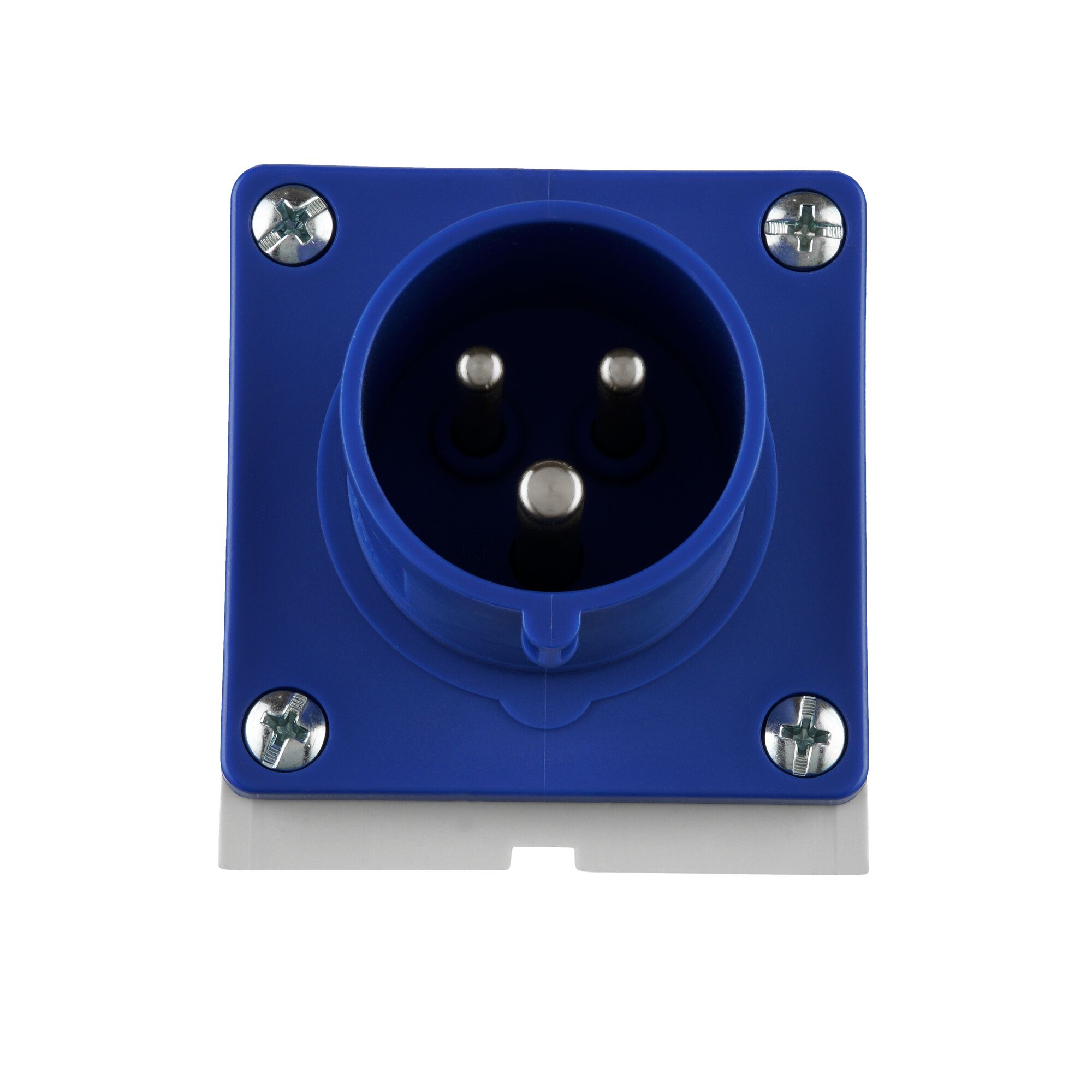 Blaue Caravan-Wandsteckdose