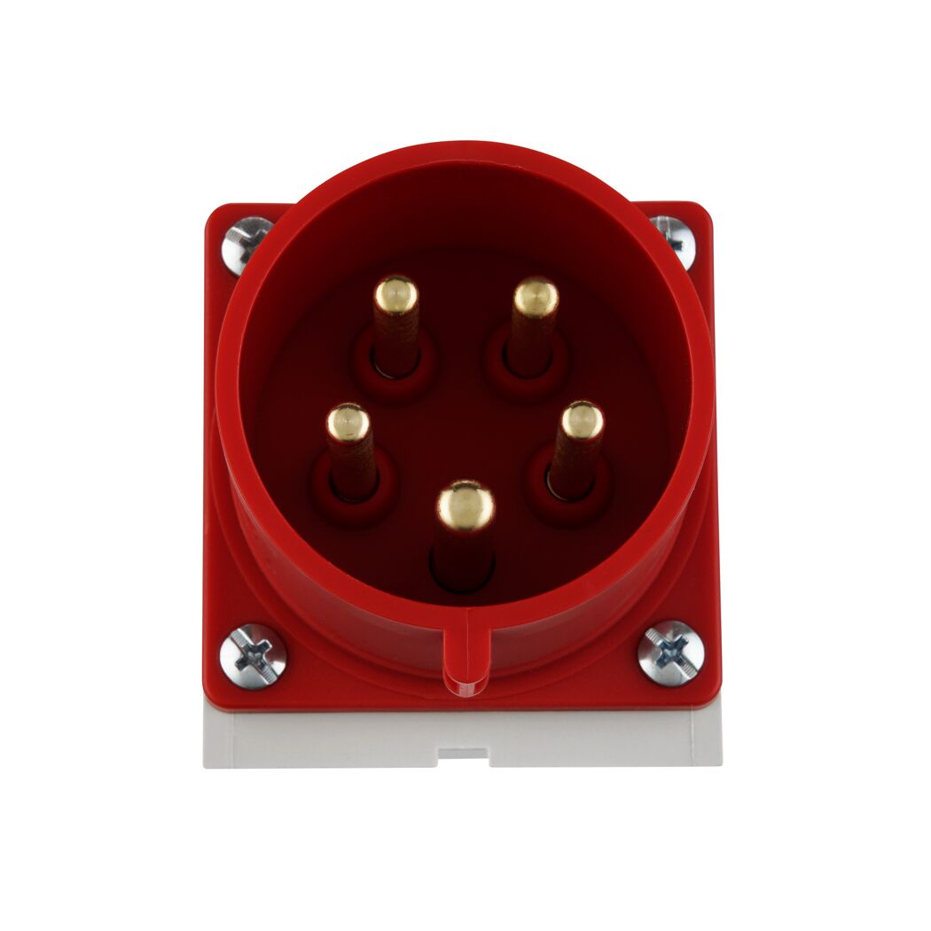 Roter CEE-Wandstecker, 5-polig, 32A