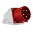 Roter CEE-Wandstecker, 5-polig, 32A