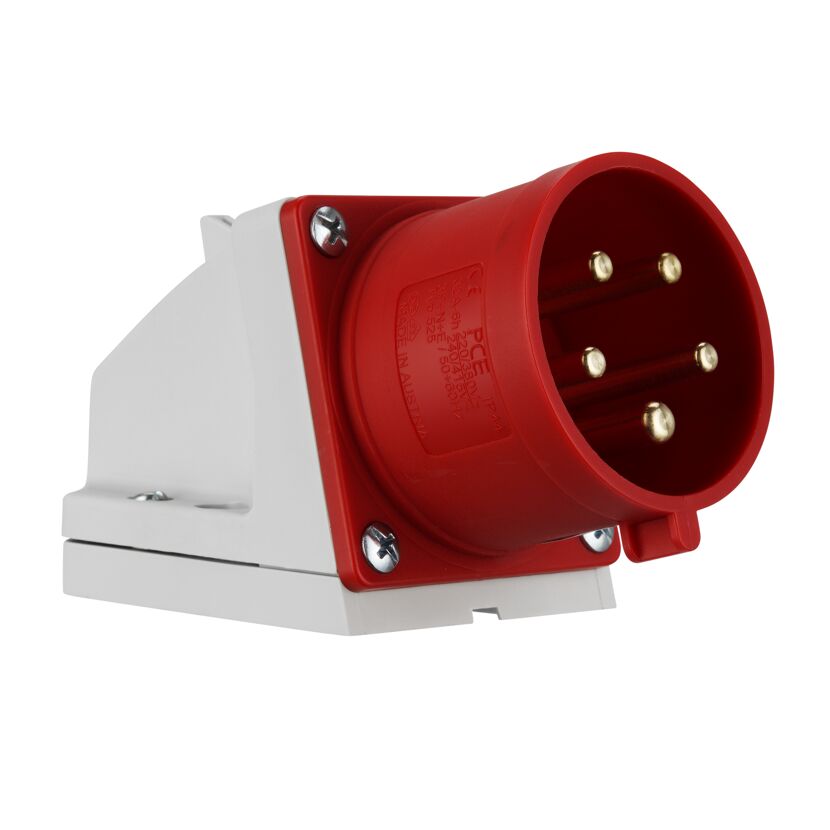 Roter CEE-Wandstecker, 5-polig, 32A