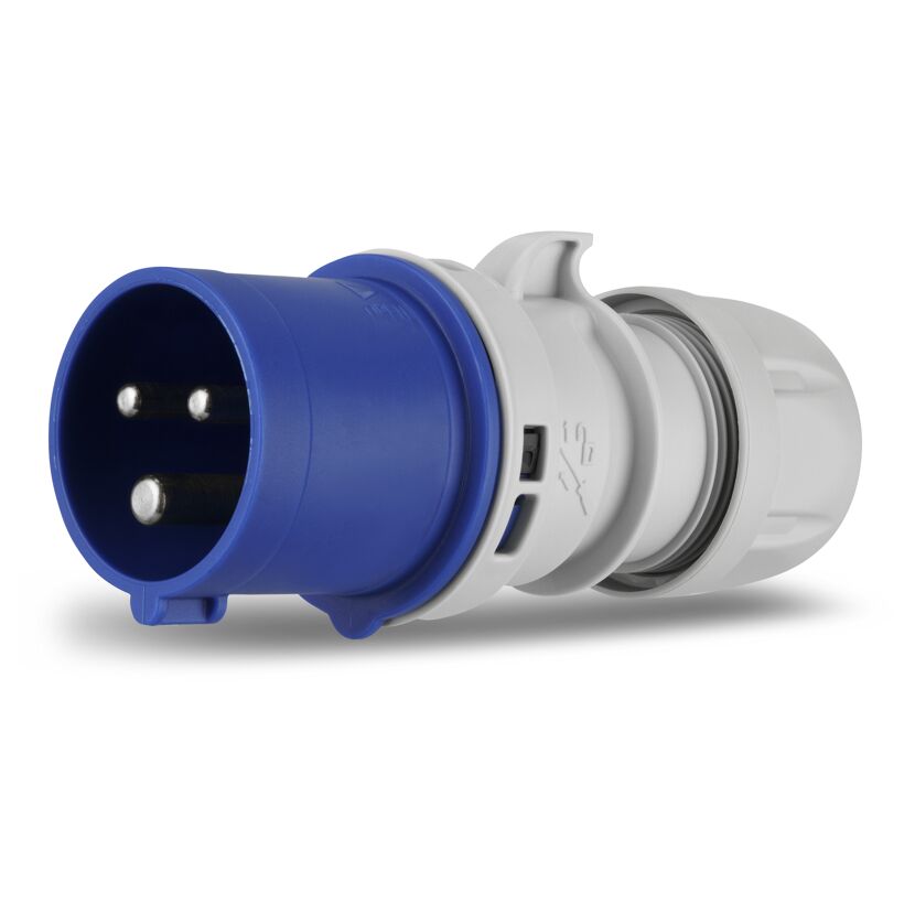 Blauer Caravan-Stecker, 3-polig, 16A