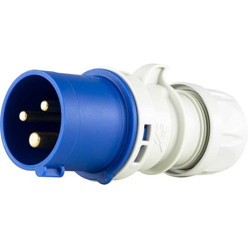 Blauer Caravan-Stecker, 3-polig, 16A