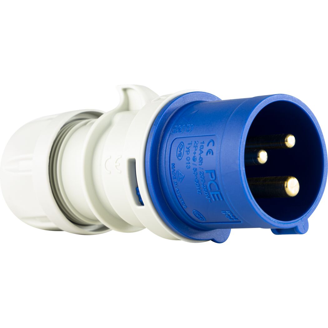 Blauer Caravan-Stecker, 3-polig, 16A