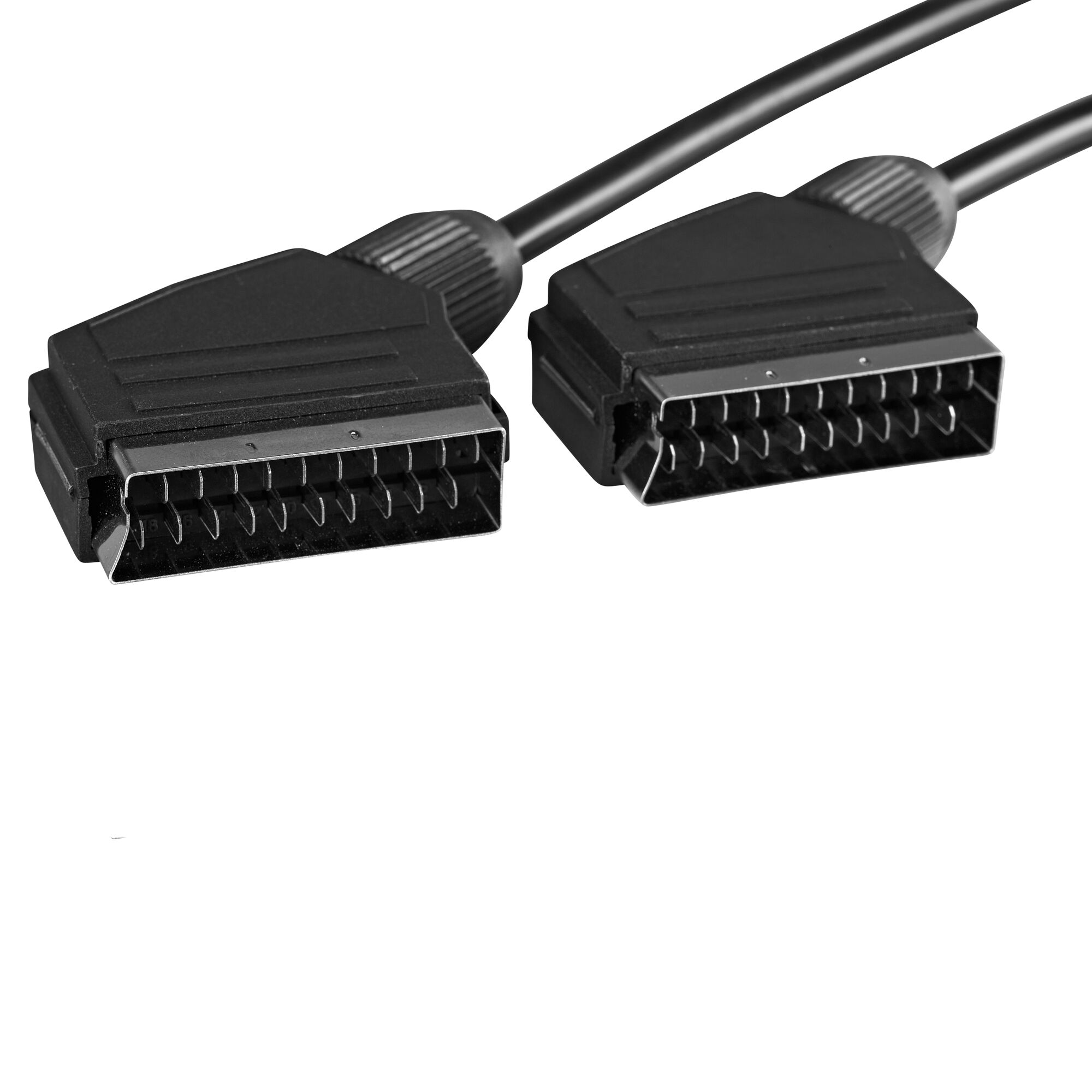 Schwarzes SCART-Kabel mit 21 Polen