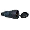 Schwarze Gummikupplung IP44 Stecker