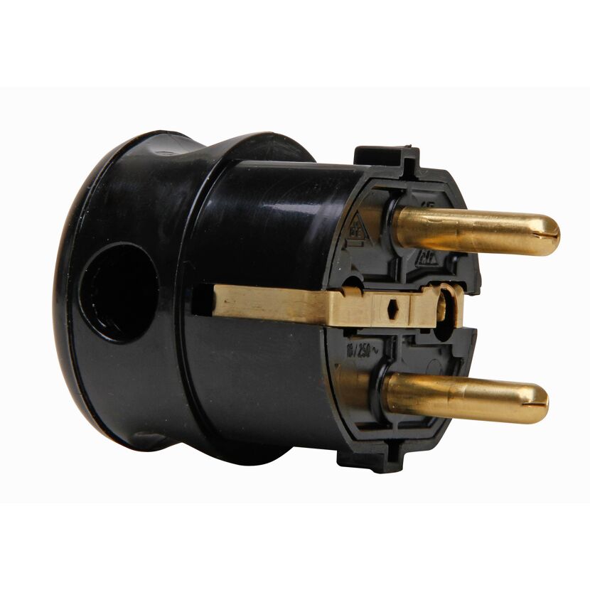 Schwarzer Winkelstecker