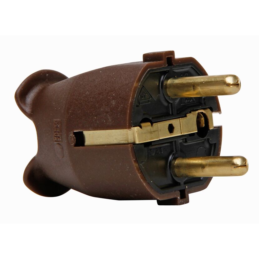 Brauner Schutzkontaktstecker