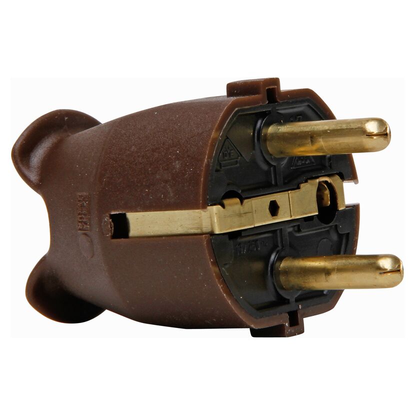 Brauner Schutzkontaktstecker