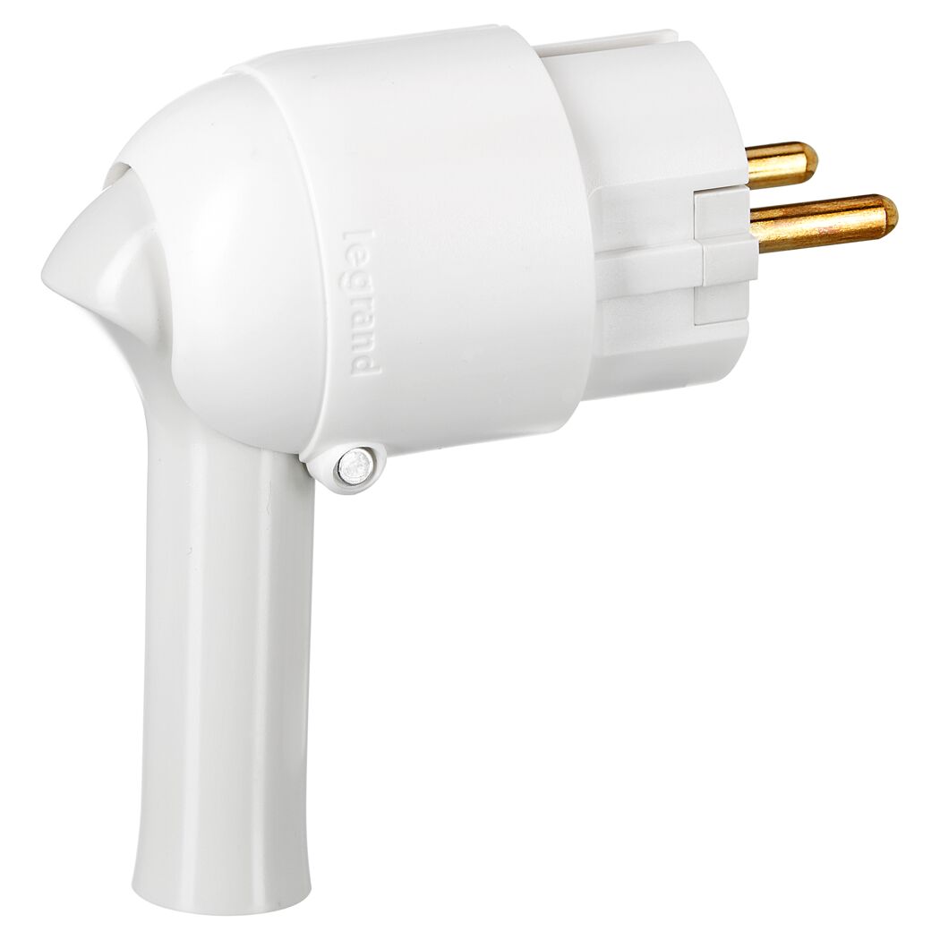 Weißer Legrand Schukostecker mit Schnellabzug