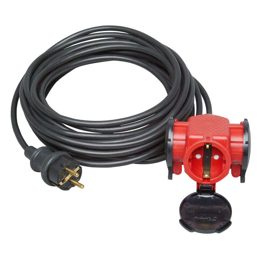 Verlängerungskabel mit roter Kupplung und schwarzem Kabel