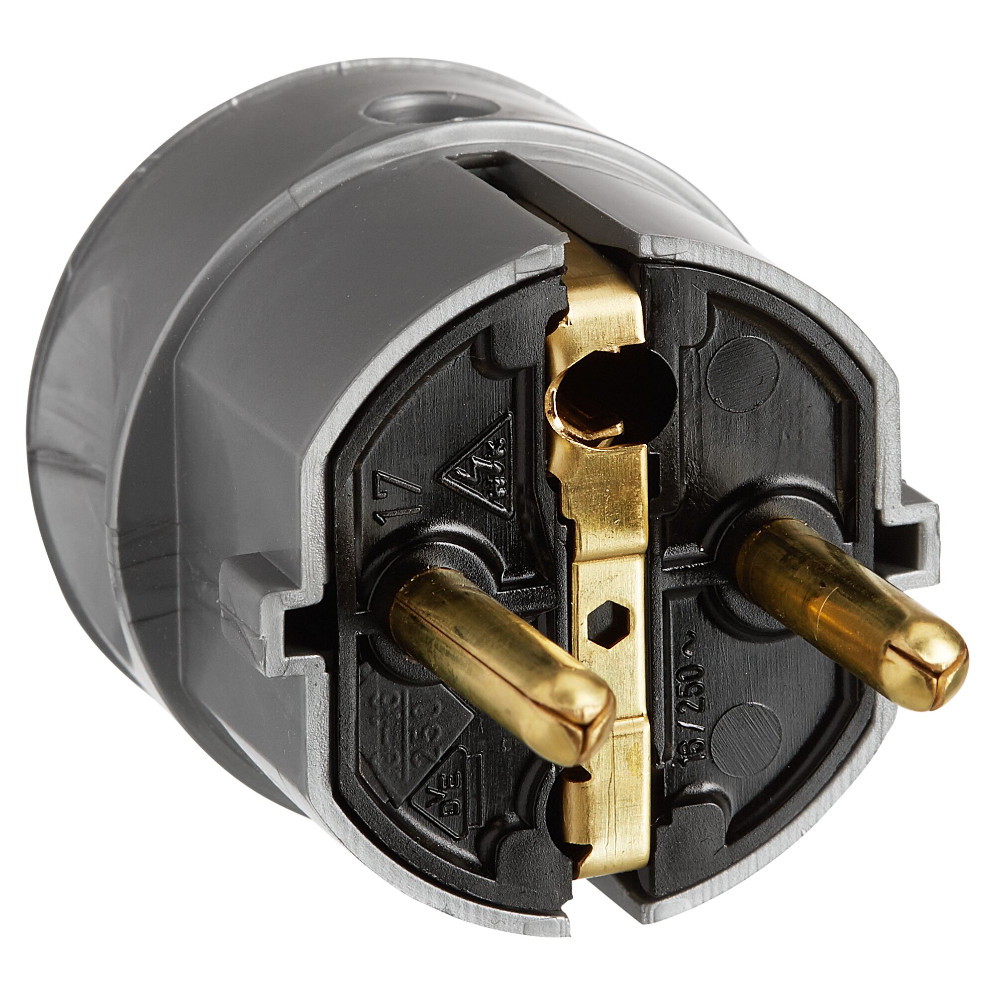 Grauer Winkelstecker 16A / 250V~