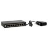 Schwarzer 8-fach Netzwerkswitch mit Netzteil