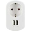 Ladeadapter mit 2 USB 2.0 A-Ports 230 V, mit Steckdose